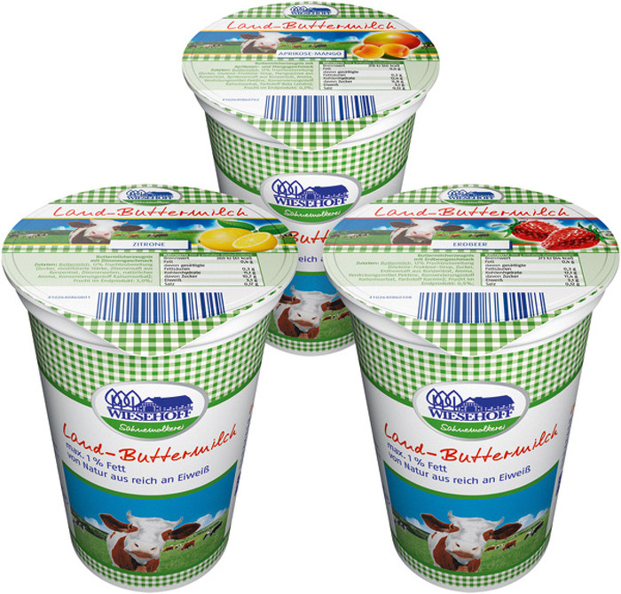 • Farm buttermilk 250 g (lemon/strawberry/apricot and mango) • Farm buttermilk 250 g (lemon/strawberry/apricot and mango)