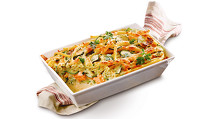203 Maccheroni-Auflauf mit Gemüse und Lachs