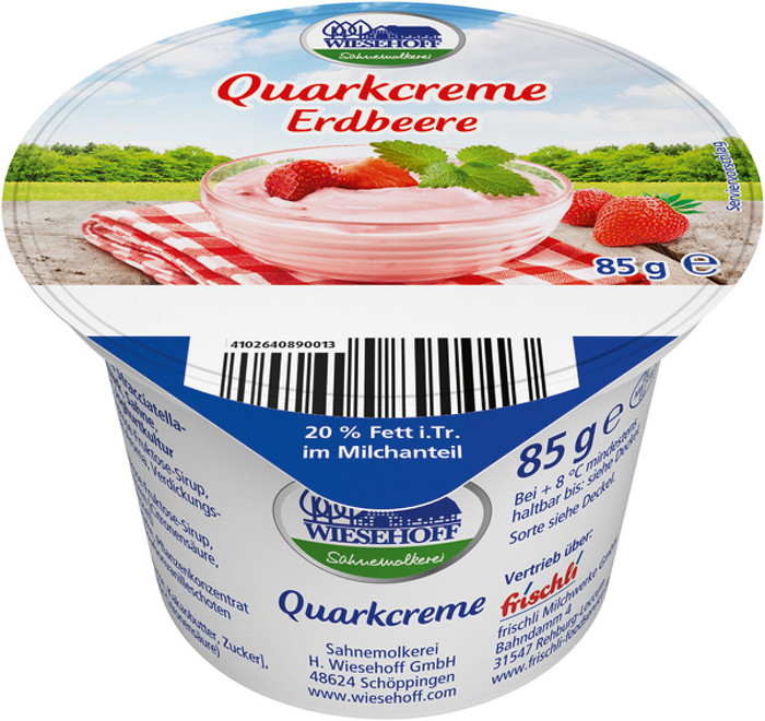 Quarkcreme Erdbeere, 85 g