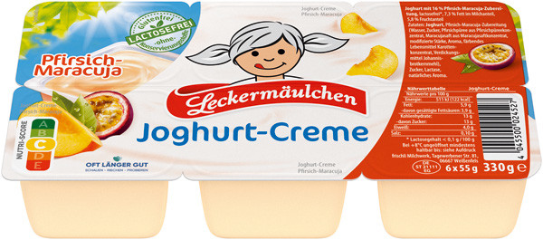 LECKERMÄULCHEN Joghurt-Creme Pfirsich-Maracuja, laktosefrei