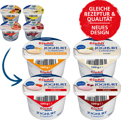 + Joghurt-Creation 3,5 % 100 g, 4-fach sortiert