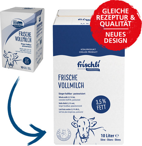 + Frische Vollmilch 3,5 % 10 l Bag in Box + Frische Vollmilch 3,5 % 10 l Bag in Box